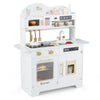 Kids Kitchen Playset with 17 Pcs Accessories and Oven Ice Maker and Stove-White - Gallery View 1 of 2