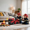 Red Licensed Scania Large Fire Truck Toy features an adjustable ladder, lights, and sounds for immersive play experiences.
