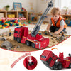 Large Scania fire truck toy features a 360° rotating cabin, adjustable ladder, and immersive lights and sounds for kids.
