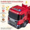 Licensed Scania large fire truck toy features lights, sounds, and an adjustable ladder for immersive rescue play.