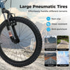 Large pneumatic tire of the Kids Mountain Bike, non-slip and wear-resistant, ideal for various terrains like gravel and.