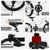 Kids mountain bike features adjustable saddle height, anti-slip pedal, and convenient bell for safe rides.