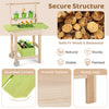 Kids mud kitchen made of solid fir wood and basswood features removable pots and a planting trough for outdoor fun.