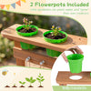 Bright green flowerpots included with the Kids Mud Kitchen, perfect for little gardeners to plant and grow their creations.