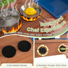 Kids mud kitchen featuring 2 simulated stoves, sink, planter box, and 13 accessories for outdoor imaginative play.