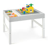 Wooden kids table with storage and double-sided tabletop, ideal for building blocks and creative activities in.