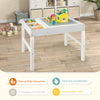 3 in 1 wooden kids table with storage, double-sided tabletop, ideal for playroom organization and creativity activities.