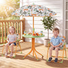 Kids Outdoor Table and Chair Set with 2 Folding Chairs and Height Adjustable Umbrella-Yellow - Gallery View 1 of 10
