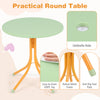 Kids Outdoor Table and Chair Set with 2 Folding Chairs and Height Adjustable Umbrella - Gallery View 8 of 10