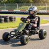Kids Pedal Go Kart with Steering Wheel and Gear Shifter and Handbrake-Green - Gallery View 1 of 10