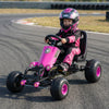 Kids Pedal Go Kart with Steering Wheel and Gear Shifter and Handbrake-Pink - Gallery View 1 of 10