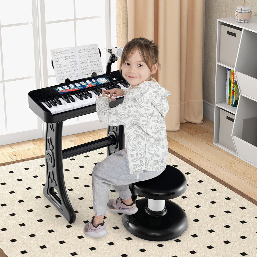 Kids Piano Keyboard 37-Key Kids Toy Keyboard Piano with Microphone for 3+ Kids-Black - Gallery View 1 of 10