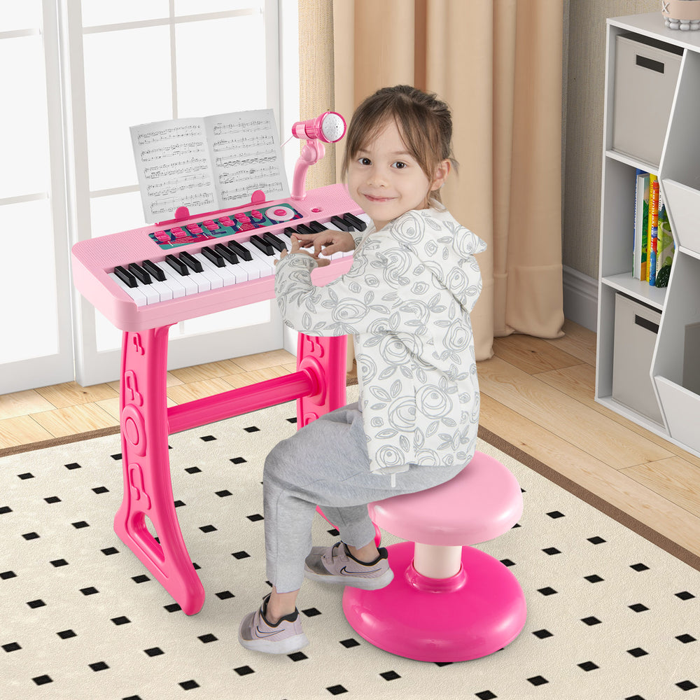 Kids Piano Keyboard 37-Key Kids Toy Keyboard Piano with Microphone for 3+ Kids-Pink - Gallery View 1 of 10
