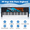 Kids piano keyboard with 49 keys, 8 rhythms, and 10 demos for engaging musical fun, perfect for home or travel.