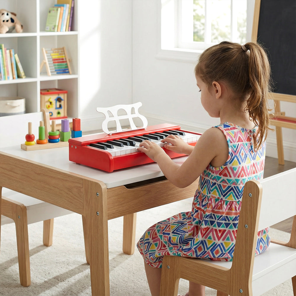 Kids Piano Keyboard 30 Keys Digital Piano with Music Stand for 3+ Years Old Beginners-Red - Gallery View 1 of 10
