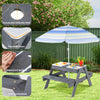 Close-up of the kids picnic table's rounded edges and waterproof surface, ensuring safety and durability for outdoor.