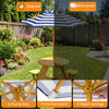 Kids picnic table set with foldable adjustable umbrella, blue, featuring 6 sturdy ribs for outdoor use in backyard or.