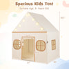 Large kids play tent with door curtain and windows, featuring star lights, suitable for 3 children, ideal for playrooms.