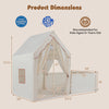 Kids play tent with playpen, beige color, featuring breathable mesh windows and a cozy design for toddlers' playtime.