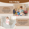 Kids play tent with playpen in beige, featuring a cozy space for play and a safe area for independent activities.