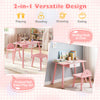 Kids pretend nail salon playset in pink features a 2-in-1 design for writing or salon activities with ample storage.