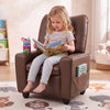 Kids Recliner with Cup Holder Armrests and Adjustable Backrest for Playroom-Brown - Gallery View 1 of 11