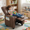 Kids Recliner with Cup Holder & Armrests and Adjustable Backrest Footrest-Brown - Gallery View 1 of 8