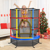 55 Inch Kids Recreational Trampoline Bouncing Jumping Mat with Enclosure Net-Yellow - Gallery View 1 of 8