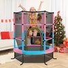 55 Inch Kids Recreational Trampoline Bouncing Jumping Mat with Enclosure Net-Pink - Gallery View 1 of 7