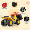 Kids ride-on bulldozer toy truck with adjustable bucket, durable wheels, and anti-rollover design for safe play.