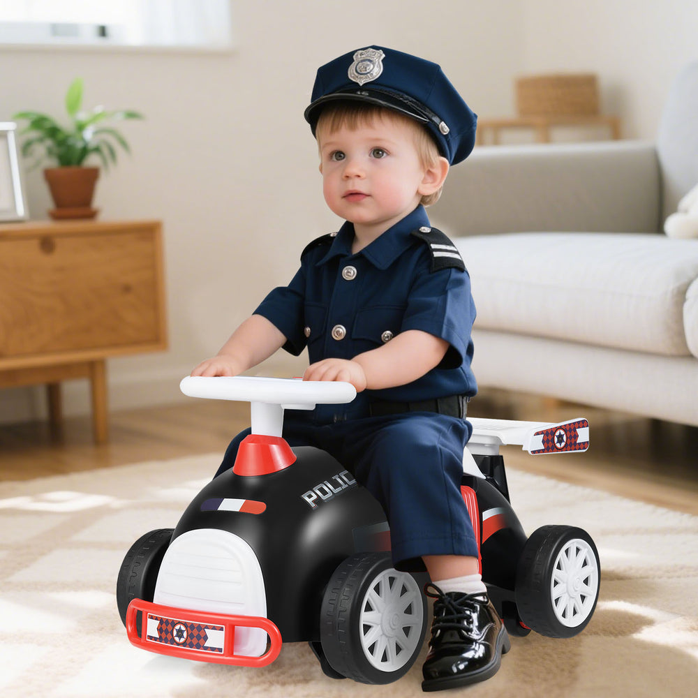 Kids Ride On Car Sliding Toy with Music and Under-Seat Storage-Black & Red - Gallery View 1 of 10
