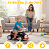 Kids ride-on car sliding toy in black and red with music, under-seat storage, promoting motor skills and balance for.
