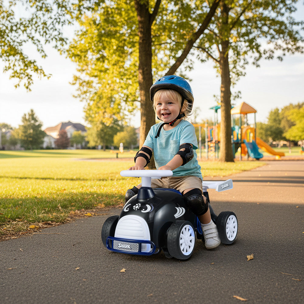 Kids Ride On Car Sliding Toy with Music and Under-Seat Storage-Black & Blue - Gallery View 1 of 9