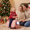 Kids ride-on push car in pink with a fun design, featuring a backrest and hidden storage for toys and accessories.