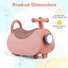 Kids ride-on push car in pink with headlight, music, and under-seat storage for toddlers aged 18-36 months.