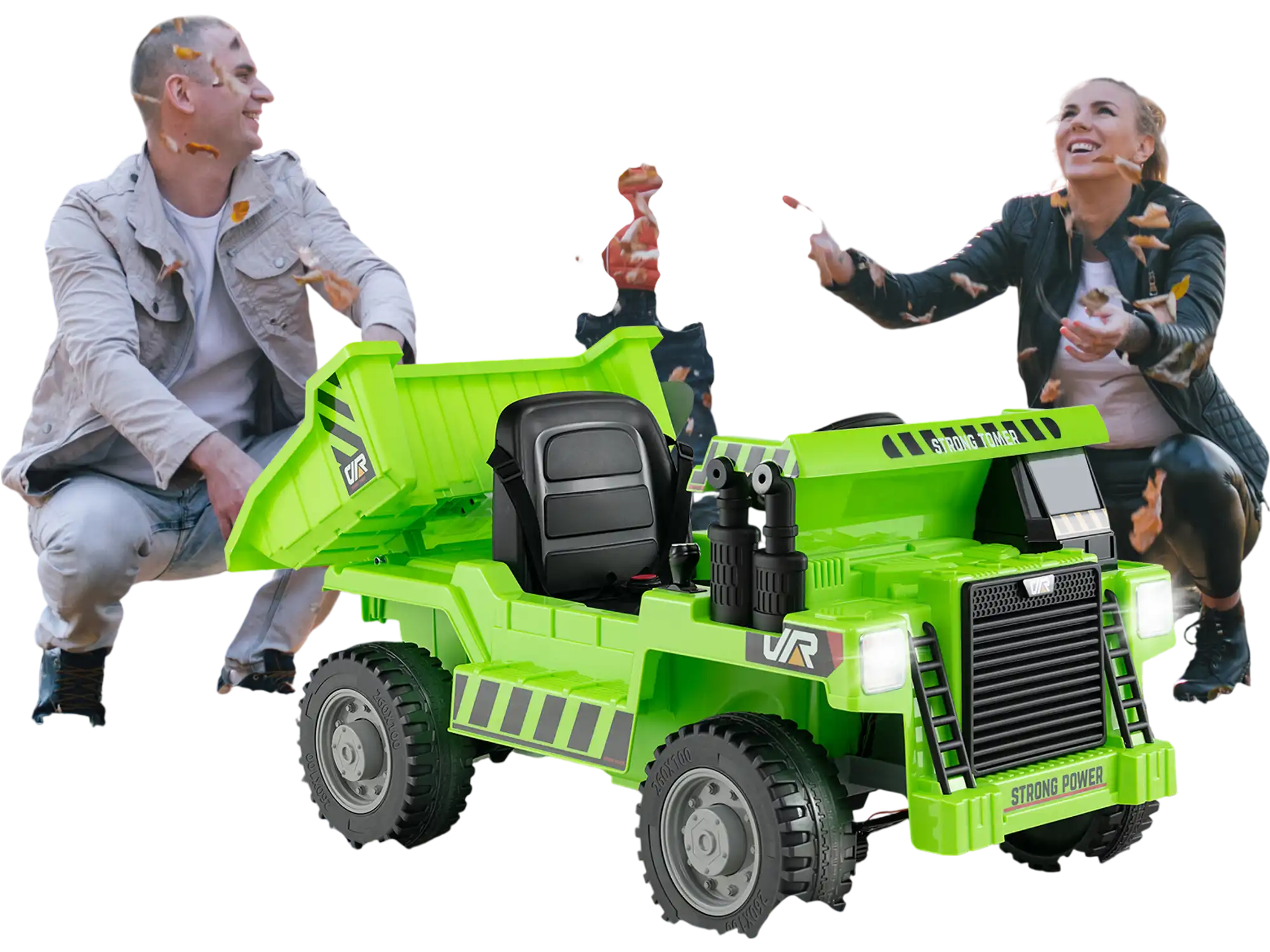 Costway 12V Kids Ride-On Dump Truck Electric Car Green 28639174 New