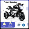 Kids ride-on motorcycle with LED lights, 6V battery, and a max capacity of 66 lbs, suitable for ages 3 and up.