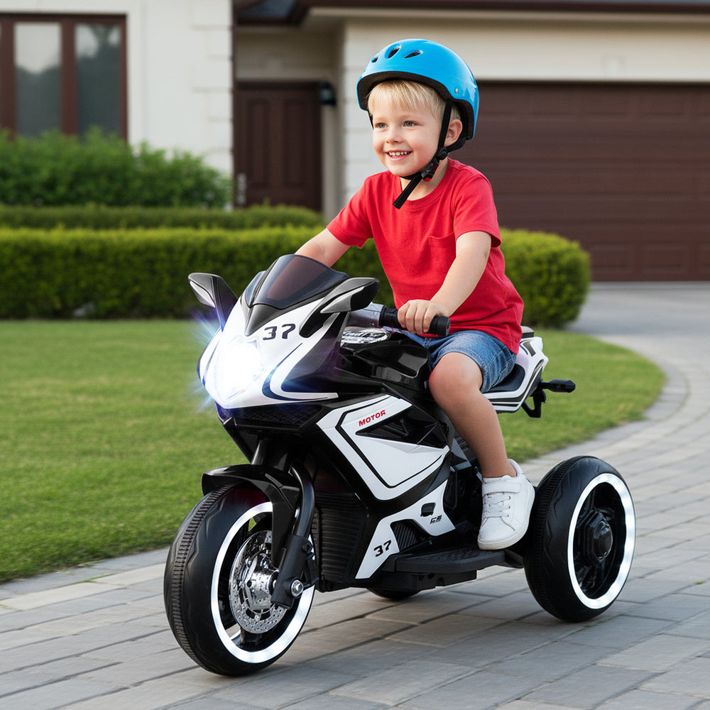 Kids Ride on Motorcycle 6V Battery Powered Mini Electric Motorbike with LED Lights-Black - Gallery View 1 of 11