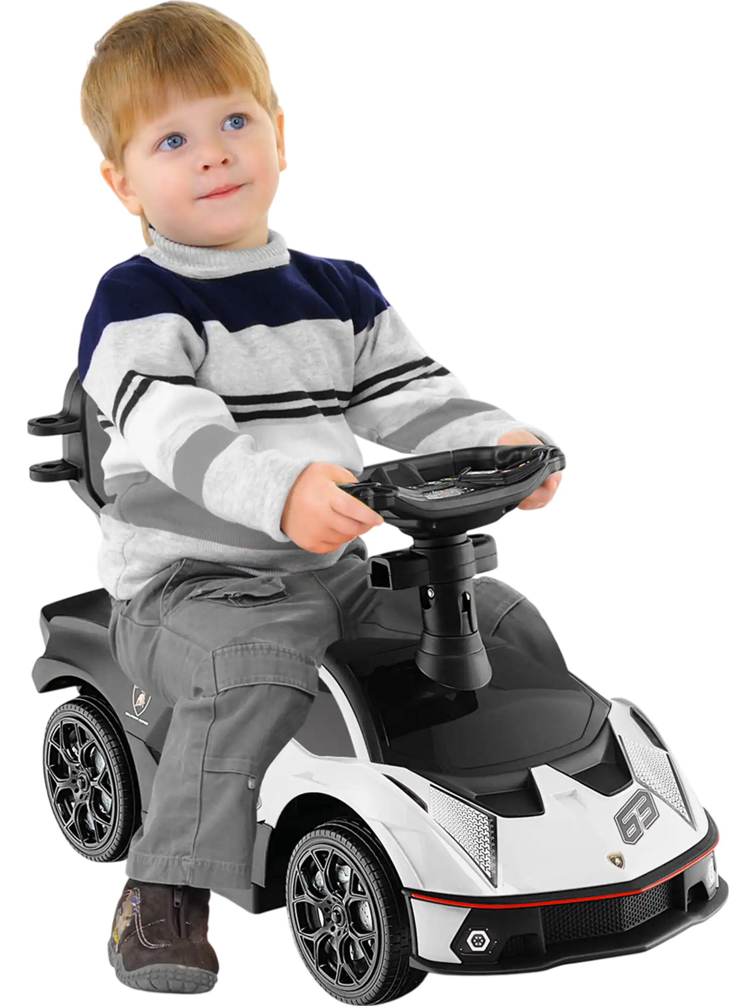 Costway Licensed Lamborghini 3-in-1 Ride On Push Car White 63785912 New