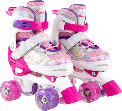 Costway Kids Adjustable Quad Roller Skates Light-Up Wheels 4 Sizes 41322966 New