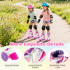 Kids roller skates in rose red with light-up wheels, adjustable sizes, and breathable mesh liner for safe, fun rides.