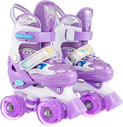 Costway Kids Adjustable Light-Up Roller Skates XS Ages 3-4 67380619 New