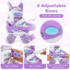 Kids roller skates in purple with adjustable sizes, light-up wheels, and a breathable liner for comfort and fun.