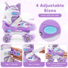 Kids roller skates in purple with light-up wheels, featuring adjustable sizes and safety protection for beginners.