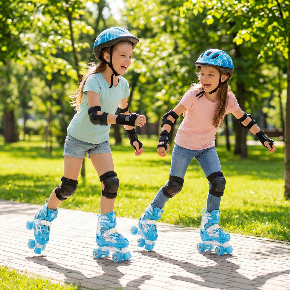 Kids Roller Skates for Girls Boys with Light-up Wheels and Safety Protection-Navy - Gallery View 1 of 9