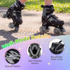 Kids roller skates featuring a stylish pattern, soft padded interior, and breathable mesh liner for comfort and support.