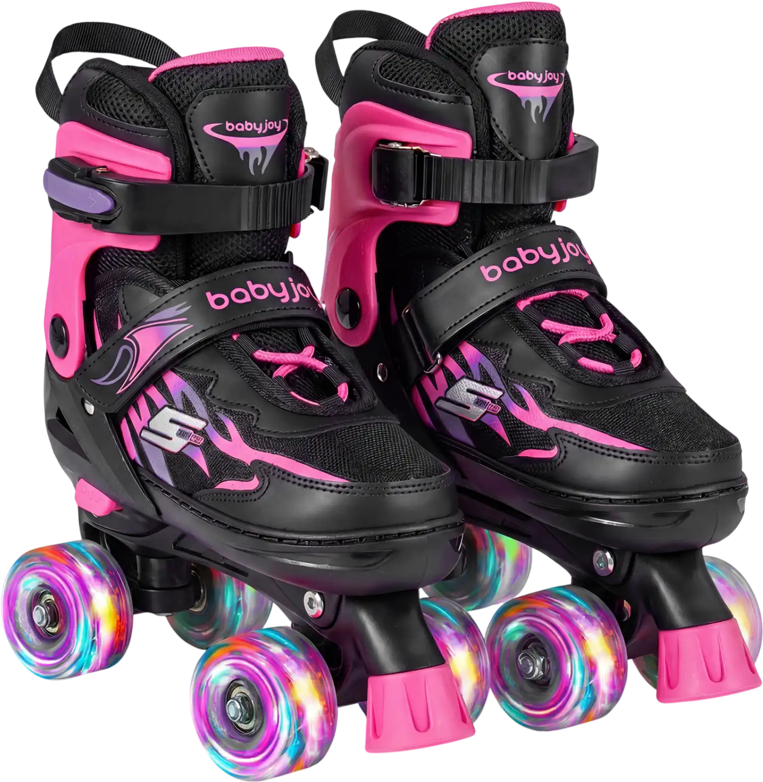 Costway Kids Adjustable Quad Roller Skates Light-Up Wheels Outdoor 89285709 New