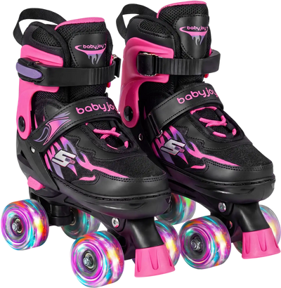 Costway Kids Adjustable Quad Roller Skates Light-Up Wheels Outdoor 89285709 New