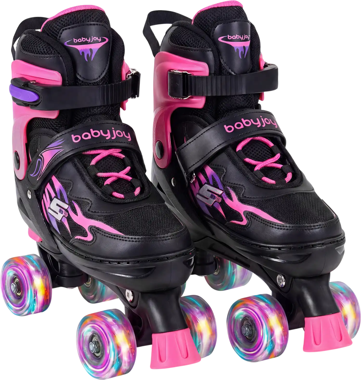 Costway Kids Adjustable Quad Roller Skates Light-Up Wheels 92548270 New