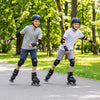 Kids Roller Skates for Girls Boys Teens 4 Sizes Adjustable Quad Skates with Light-up Wheels-Black - Gallery View 1 of 10